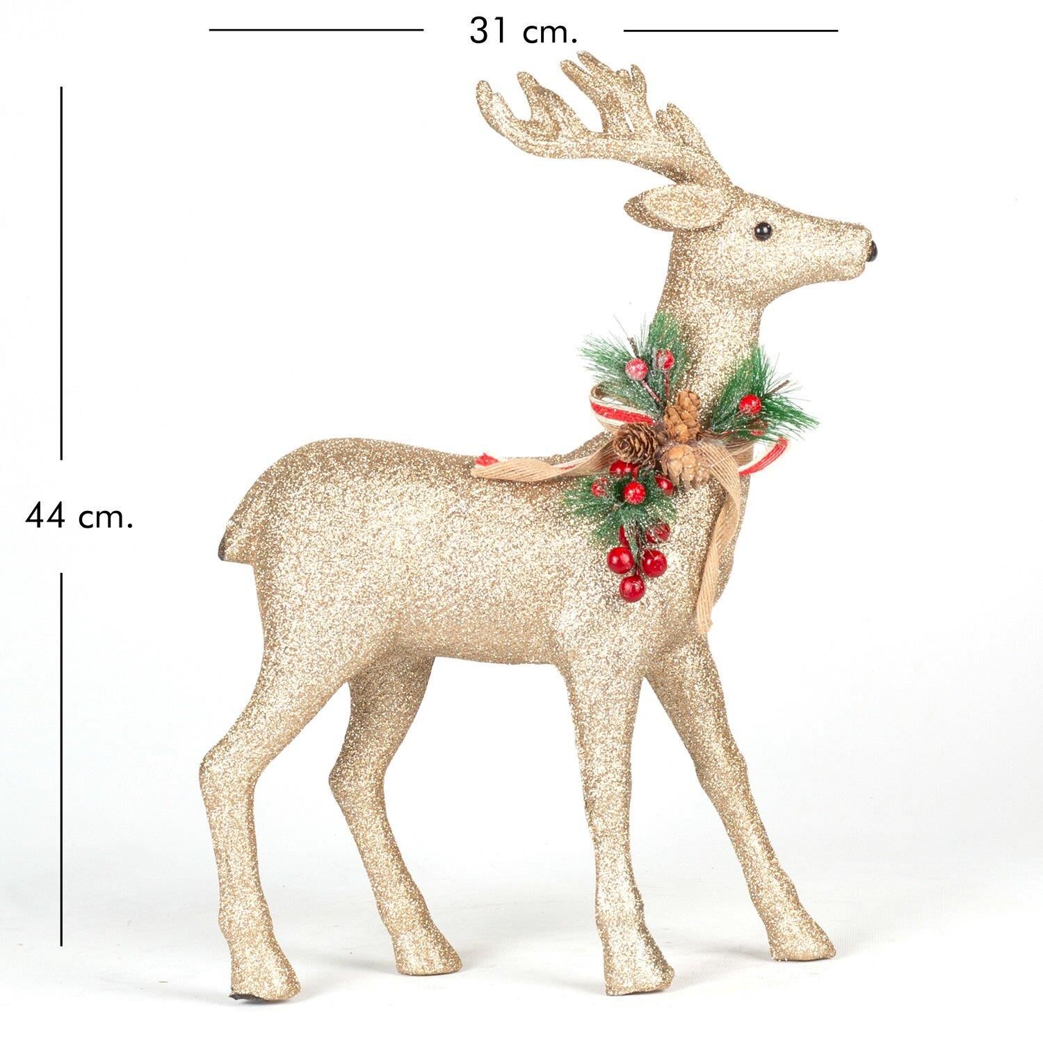 Yılbaşı Süsü Ren Geyik Figürü Dore 45x33 Cm