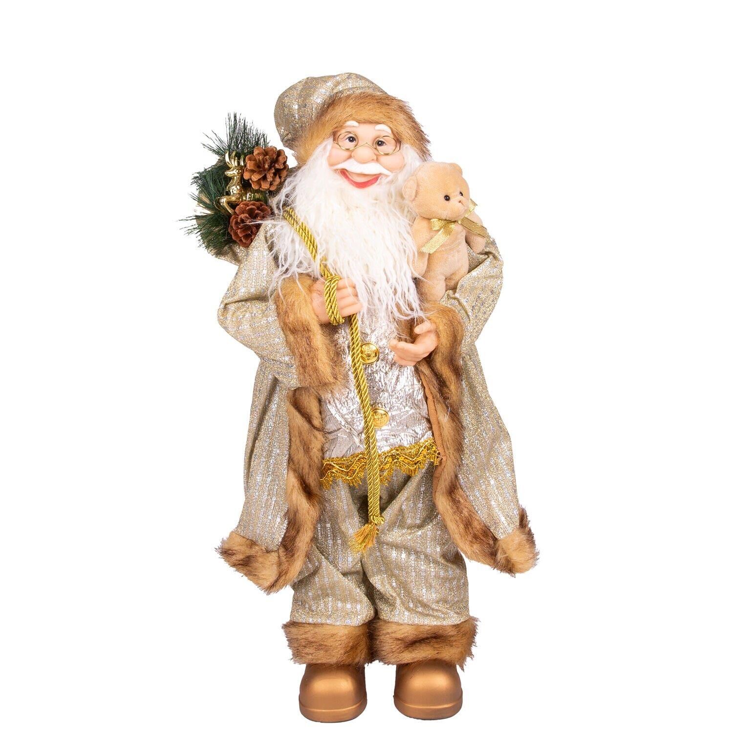 Yılbaşı Noel Baba Hediye Çuvallı Pelüş Ayı Dekorlu