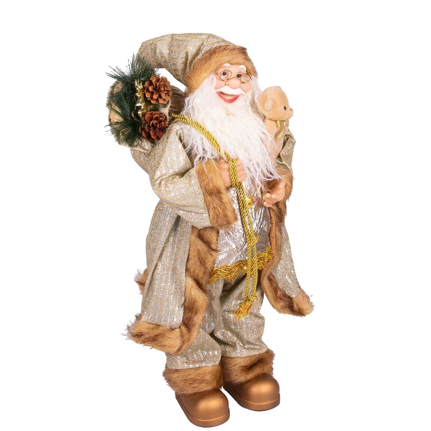 Yılbaşı Noel Baba Hediye Çuvallı Pelüş Ayı Dekorlu