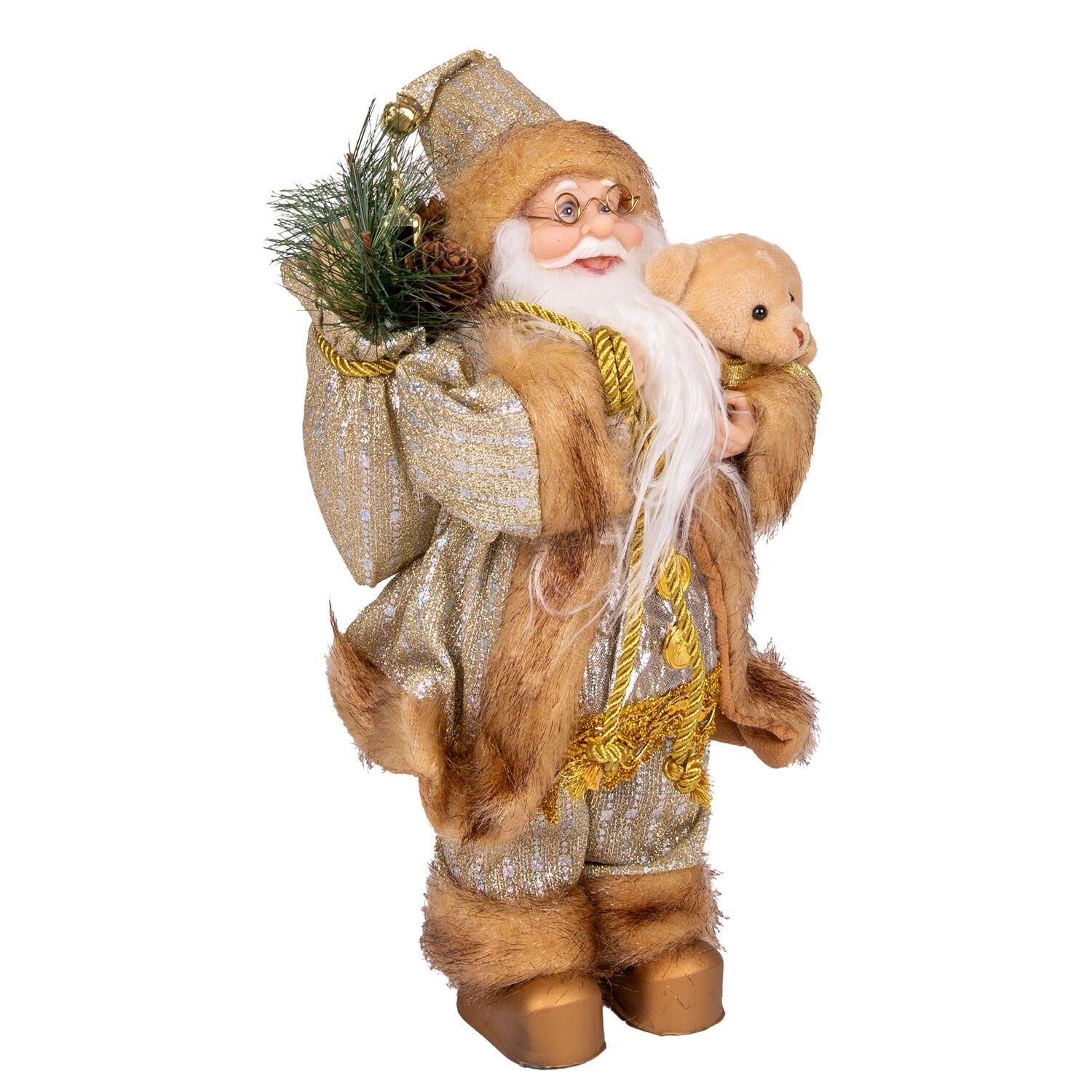 Yılbaşı Noel Baba Hediye Çuvallı Pelüş Ayı Dekorlu