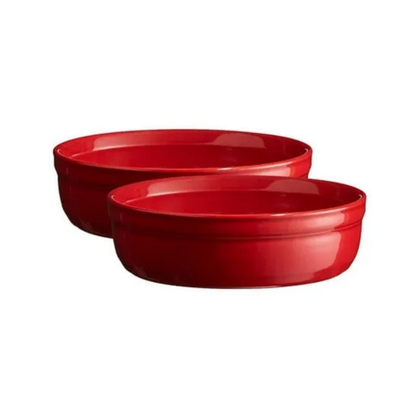 Emile Henry Fırın Kabı Creme Brulee 2li Set Kırmızı Burgundy