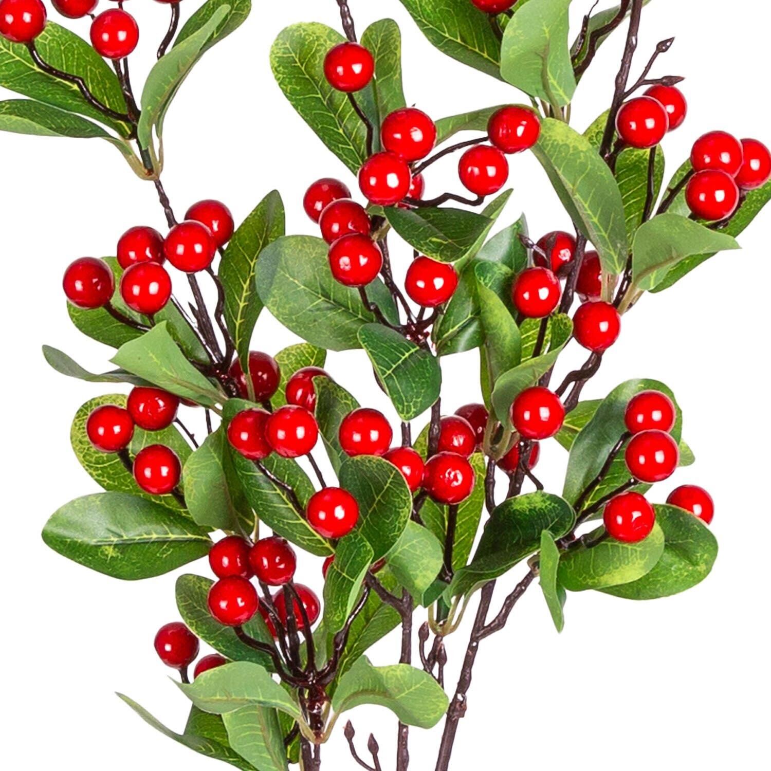 Yılbaşı Çiçek Berry Pike Kokina Kırmızı 100 cm