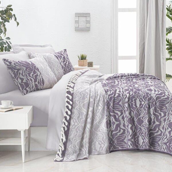 Sarev Escape Yatak Örtüsü Seti Lila Çift Kişilik