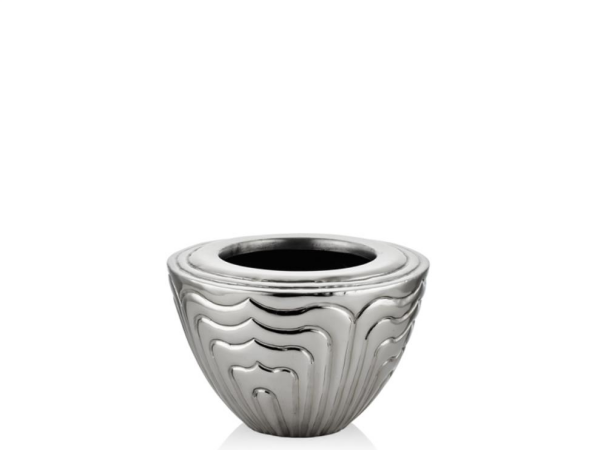 Lamedore Karter Gümüş Küçük Vazo 14,5 x 14,5 x 15 Cm