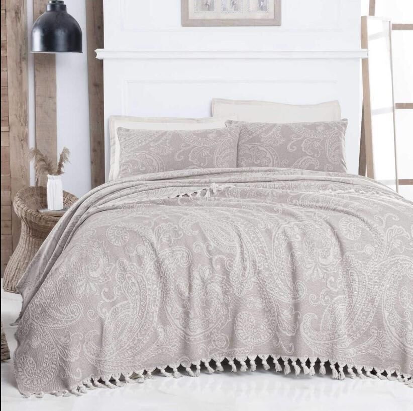 Sarev Zariah Yatak Örtüsü Bej Tek Kişilik