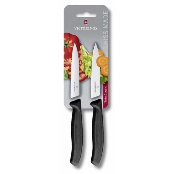 Victorinox 6.7793.B 10 Cm Siyah 2 Li Tırtıklı Soyma Bıçağı