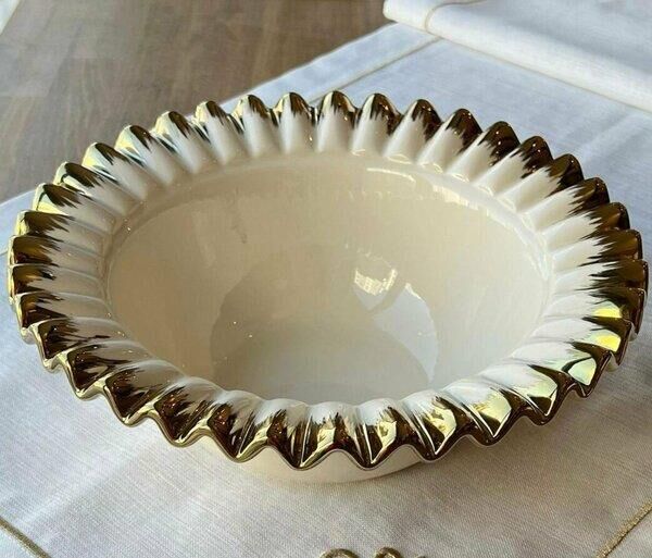 Roy King Daisy Yuvarlak Salata Kase Altın 28 cm