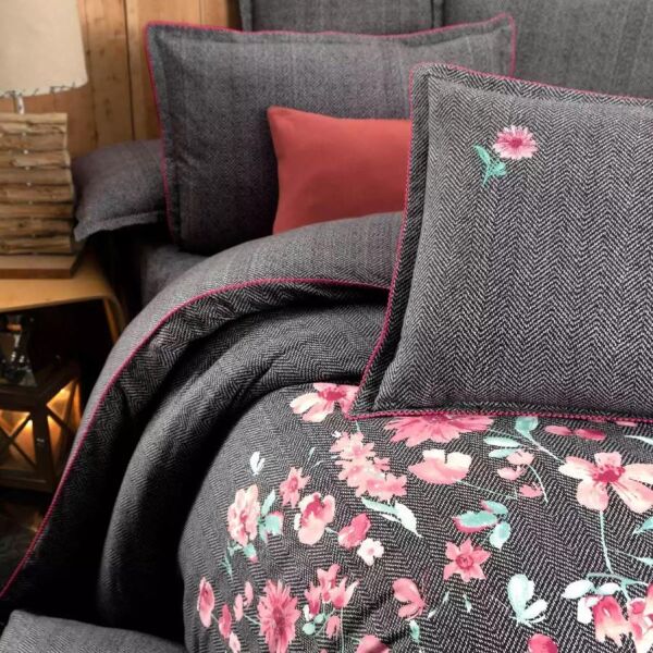 Sarev Siva Flanel Nevresim Takımı Siyah Çift Kişilik