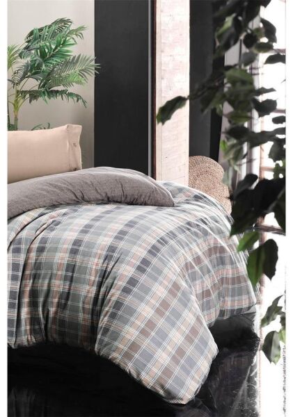 Sarev Arno Flanel Nevresim Takımı Gri Çift Kişilik