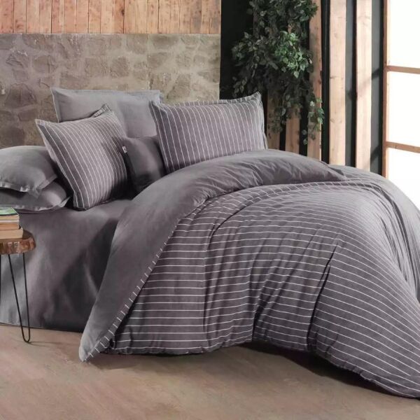 Sarev Sandro Flanel Nevresim Takımı Gri Çift Kişilik