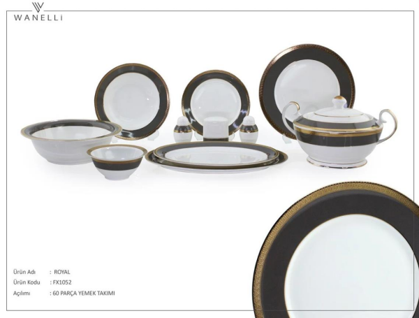 Wanelli Fx1052 Royal 60 Parça Yemek Takımı