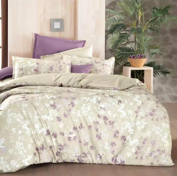 Sarev Enola Fancy Poplin Nevresim Takımı Bej Çift Kişilik