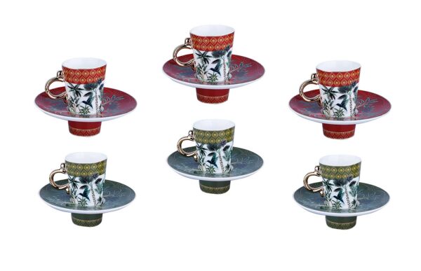 Lucky Art Belle Bone 6'lı Kahve Fincan Seti