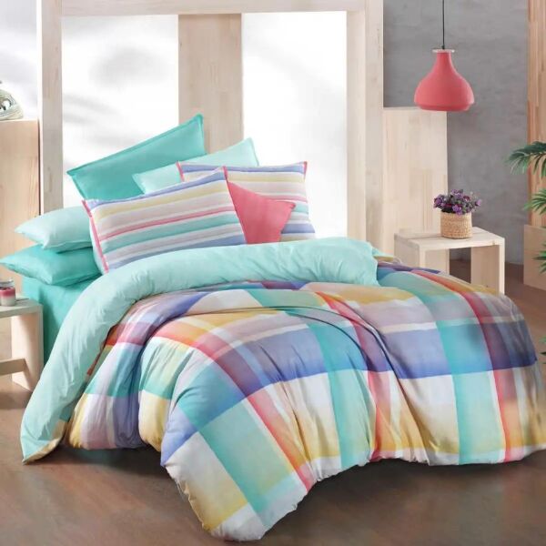 Sarev Vegas Fancy Poplin Nevresim Takımı Mint Çift Kişilik