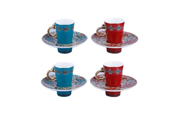 Lucky Art Lois Bone 4'lu Kahve Fincan Seti