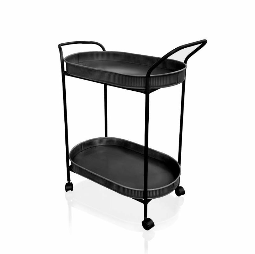 The Mia Servis Arabası Siyah 80 x 46 x 32 cm