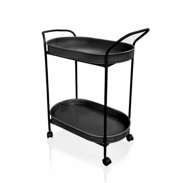 The Mia Servis Arabası Siyah 80 x 46 x 32 cm