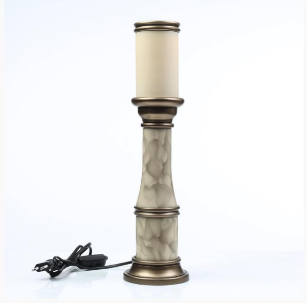 Vitale Altın Büyük Mermer Desen Abajur 45 cm