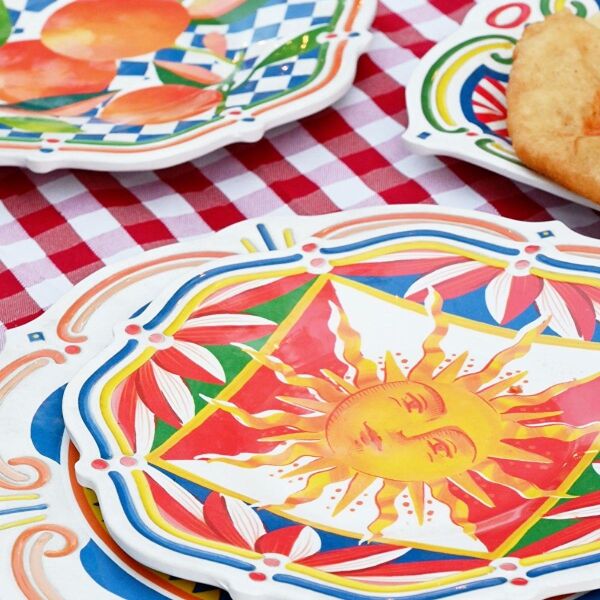 Baci Milano Dolce Vita Sun 6'lı Pasta Tabağı 22 cm Melamin