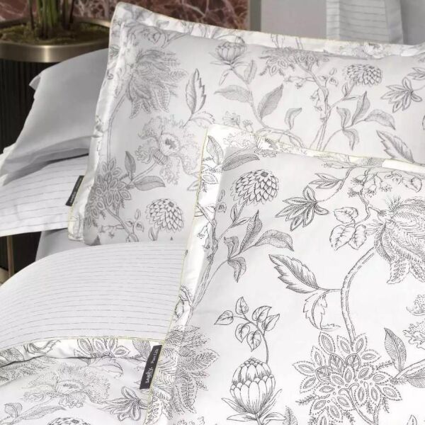 Sarev Orlina Saten Nevresim Takımı Gri Çift Kişilik