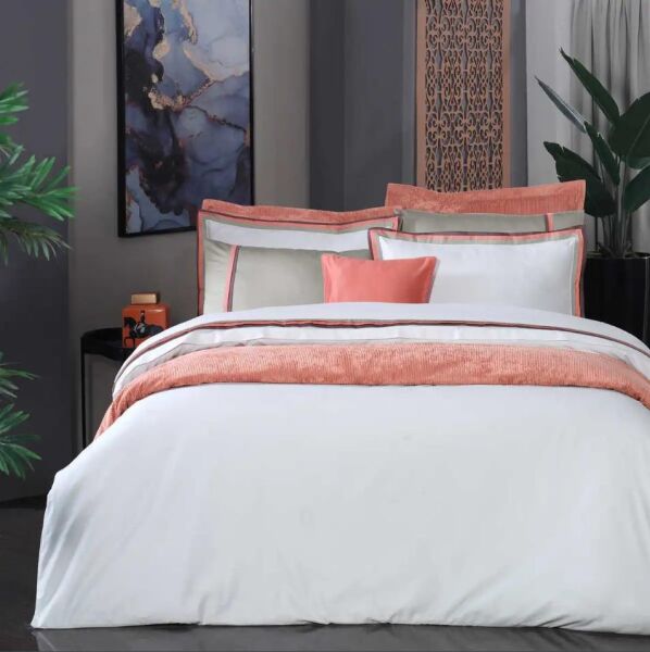 Sarev Minsk Saten Nevresim Bej Çift Kişilik