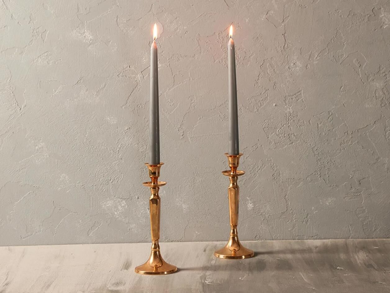 Porland Shine Şamdan Mum Gri 2’Ii