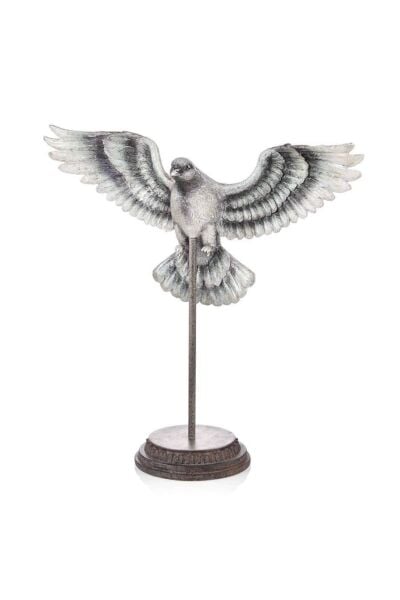 The Mia Biblo Güvercin Standlı Eskitme Nikel 37 cm