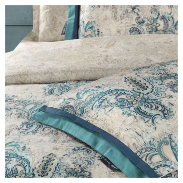 Sarev Grand Saten Nevresim Takımı Çift Kişilik 4 Yastık-Bej