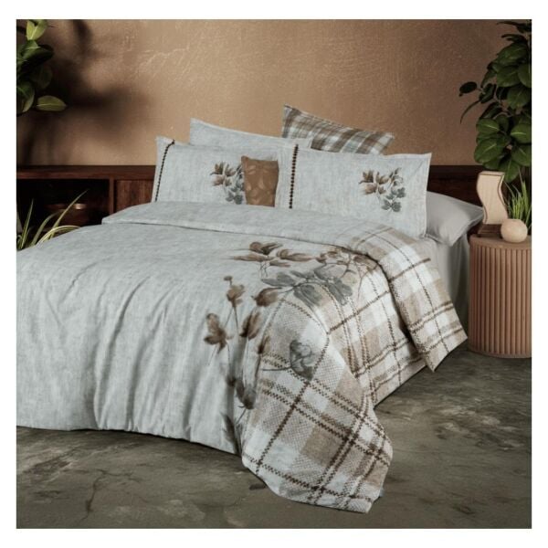 Sarev Frances Fancy Nevresim Takımı Çift Kişilik 2Yastık-Bej