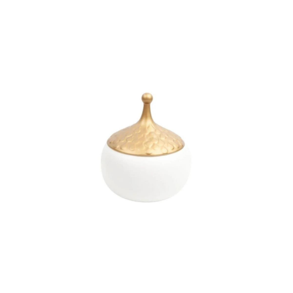 Lucky Art Beyaz Gold Kapaklı Büyük Kup 29 x 31 cm
