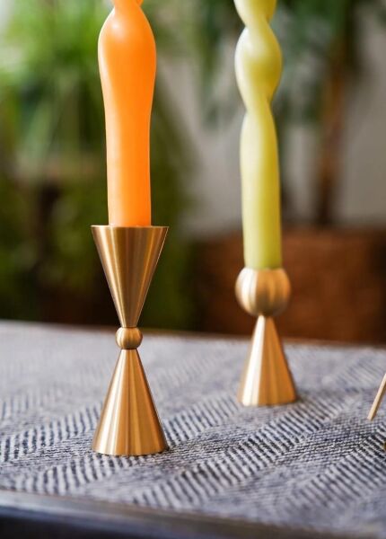 The Mia Brass Pirinç Şamdan 2'li Seti