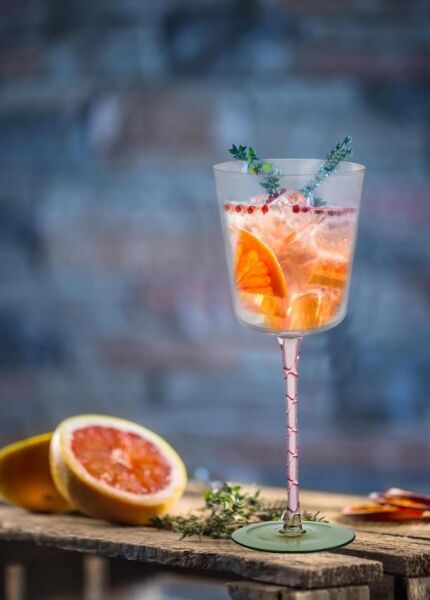 The Mia Şarap Kadehi Pembe Yeşil 350 ml