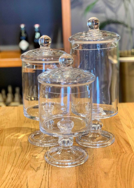 The Mia Cam Kapaklı Ayaklı Kavanoz 37 x 12 cm