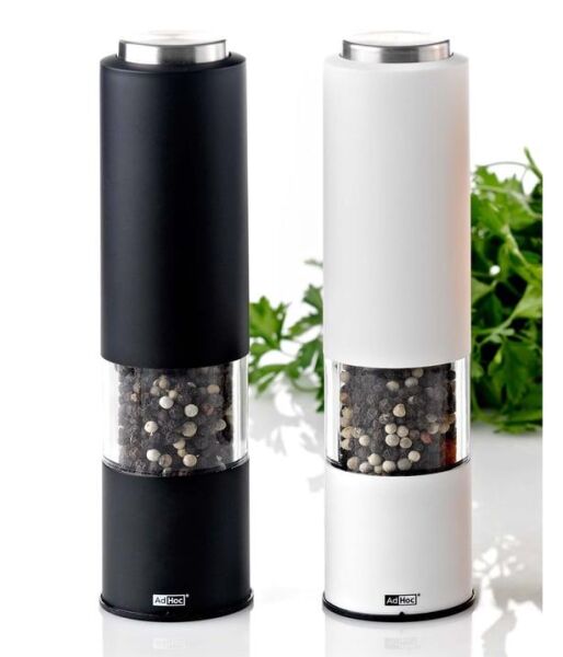 Adhoc Tropica Black Elektrikli Tuz/Biber Değirmeni Beyaz