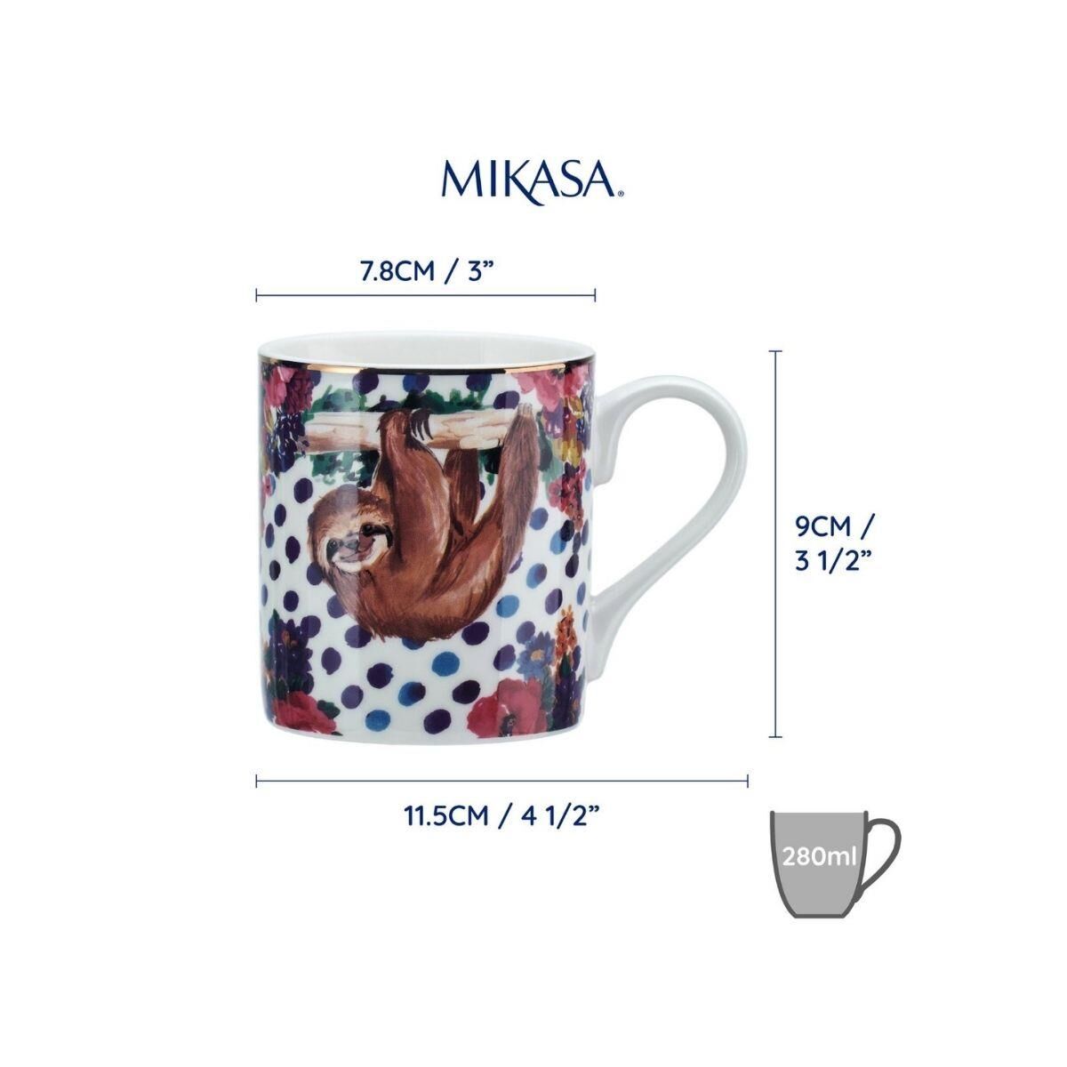 Mikasa Wild At Heart Fine China 280 ml Kupa Tembel Hayvan