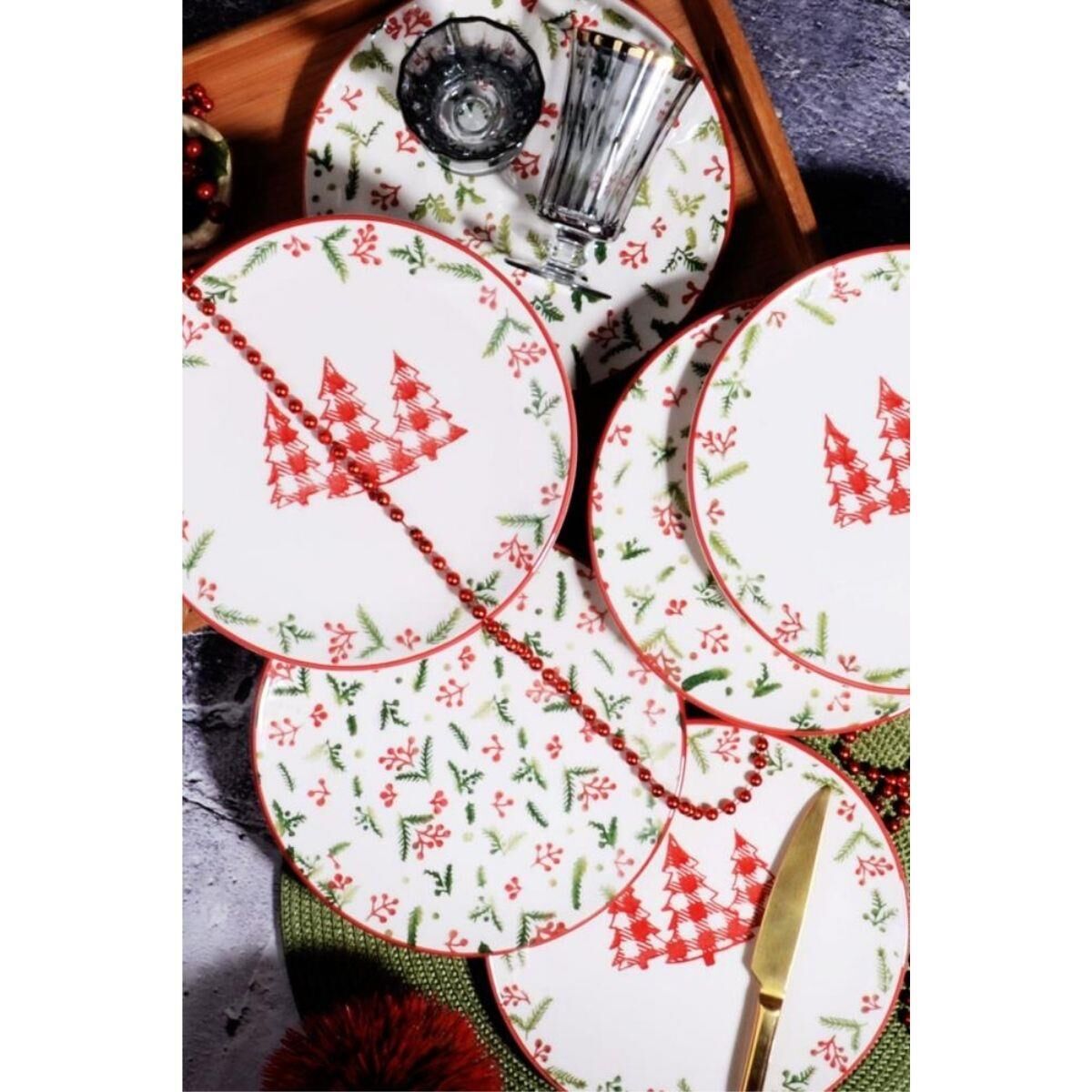 Kosova Berry Christmas 06 Pasta Tabağı 21 cm