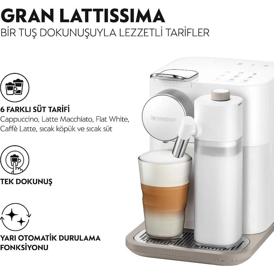 Nespresso F541 Gran Lattissima Süt Çözümlü Kahve Makinesi