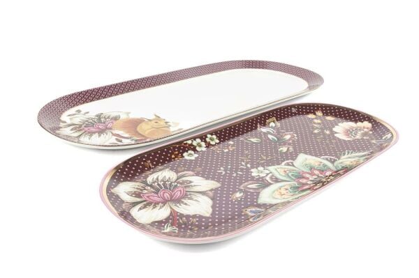 Mikasa Moor Magenta 2'Ii Oval Servis Tabağı 20x43 16x34cm