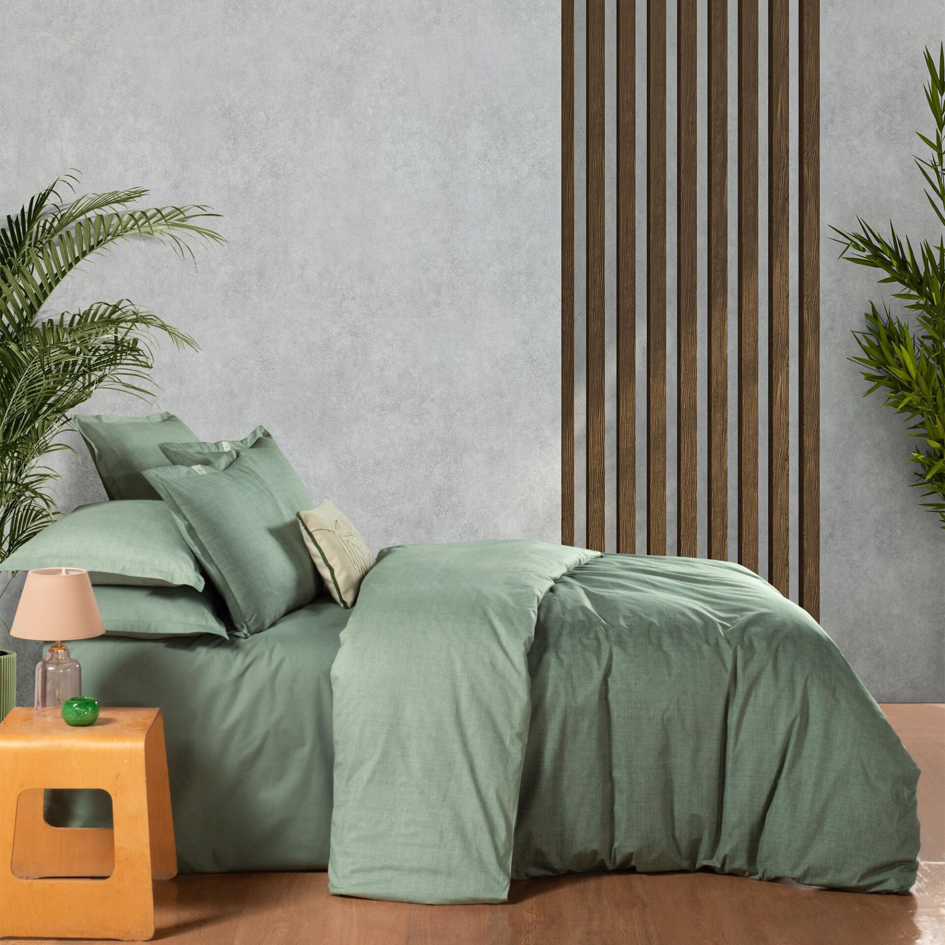 Sarev Solo Tone Ranforce Nevresim Takımı Tek Kişilik 1 Yastık Yeşil