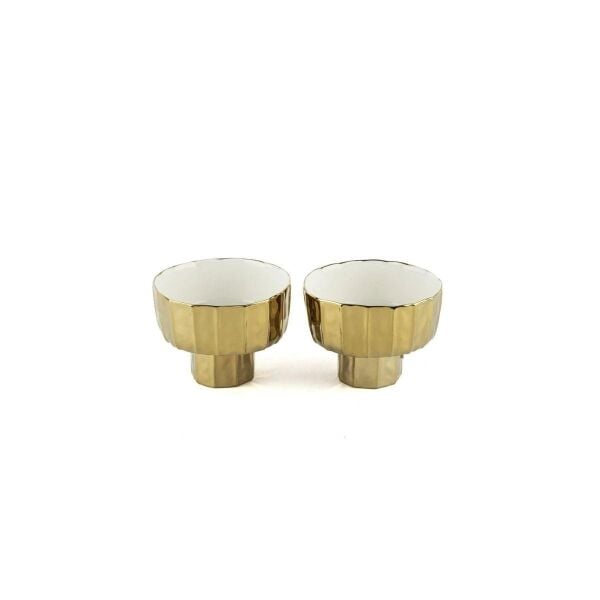 Mikasa Moor Beyaz Gold 2li Ayaklı Kase Seti 11x8cm