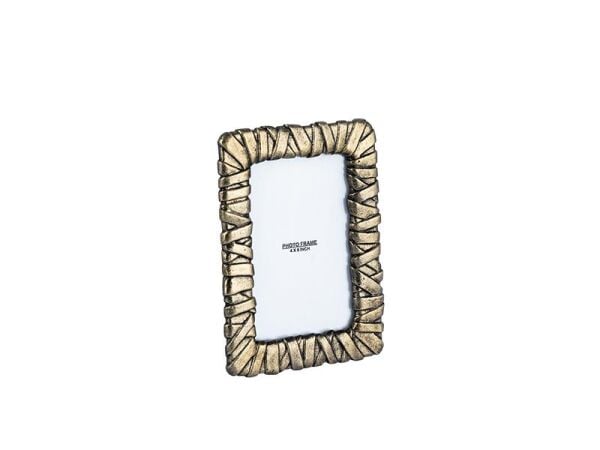 La Medore Wrap Collectıon Antıque Brass Small Photo Frame 14x19 Cm