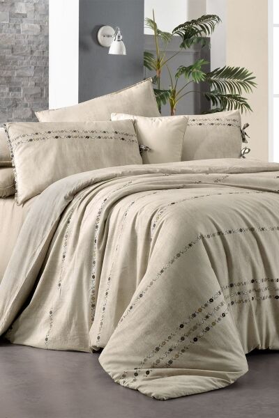 Sarev Tanya Fancy Poplin Nevresim Takımı Tek Kişilik 1 Yastık