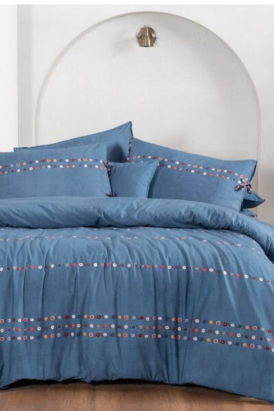 Sarev Tanya Fancy Poplin Nevresim Takımı Çift Kişilik 2 Yastık