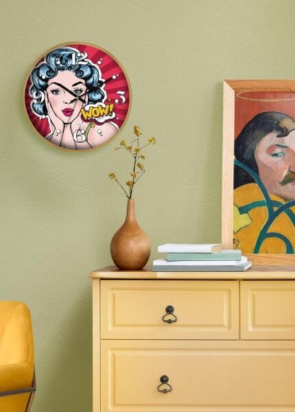 The Mia Popart Duvar Saati 30 cm