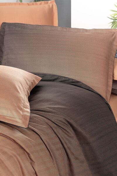 Sarev Solido Saten Nevresim Takımı Çift Kişilik 4 Yastık-Taba