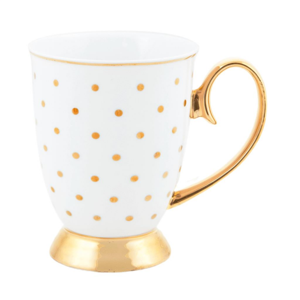 Cristina Re Mug Ivory Polka Gold