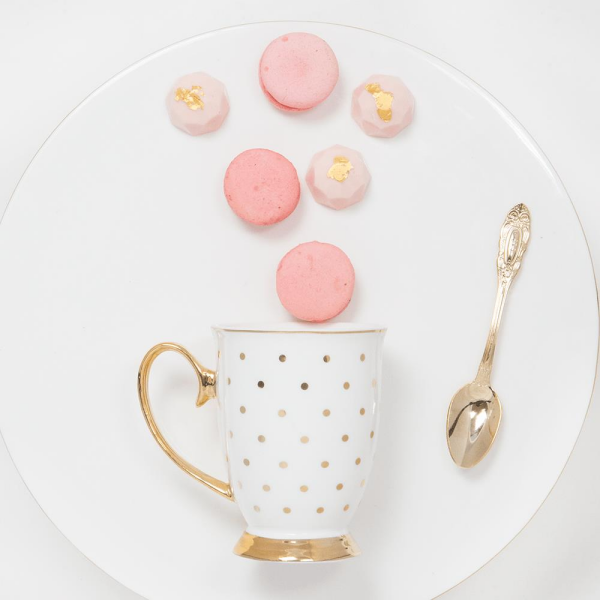 Cristina Re Mug Ivory Polka Gold