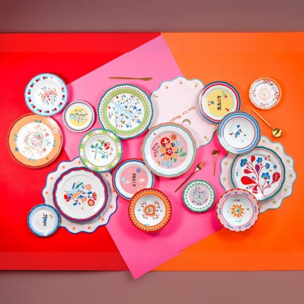 Baci Milano Mamma Mia Kuş Desenli Tabak 22 Cm