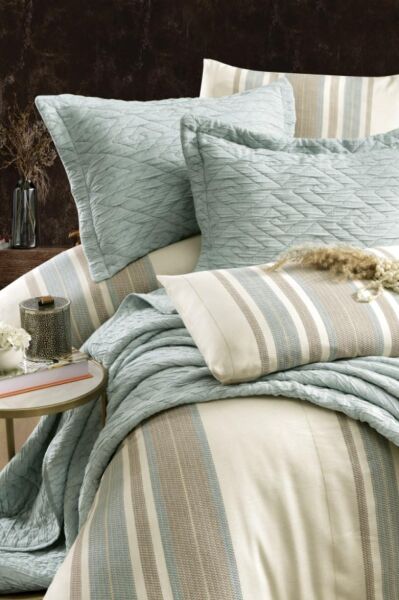 Zebra Casa Laden Yatak Örtüsü Seti Mint Zc02