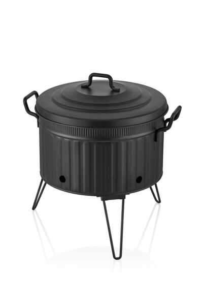 The Mia Mangal ve Barbekü Siyah 37 x 44 x 31 cm